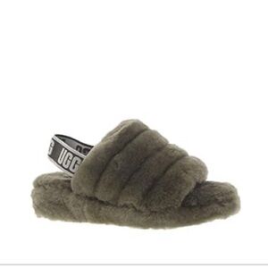 UGG Women's Fluff Yeah Slide Slipper, Burnt Olive, 7 M US